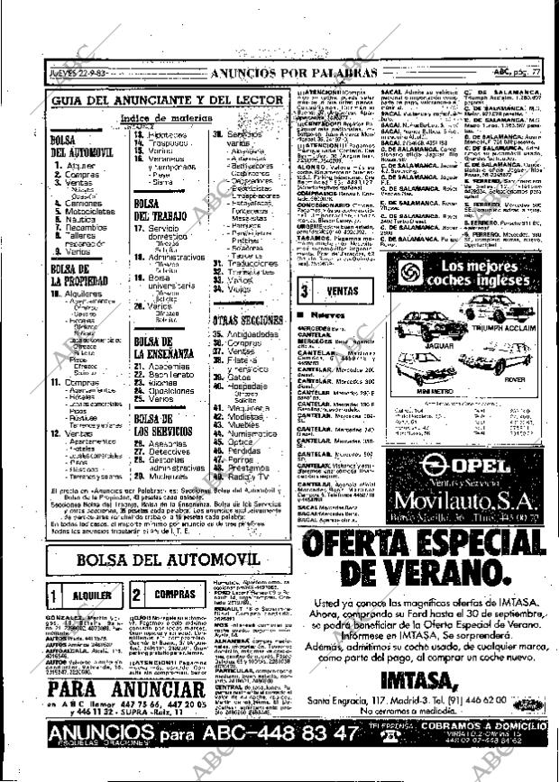 ABC MADRID 22-09-1983 página 77
