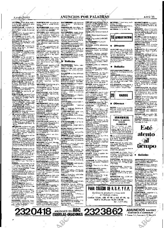 ABC MADRID 22-09-1983 página 85