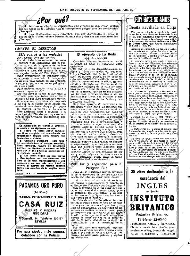 ABC SEVILLA 22-09-1983 página 45