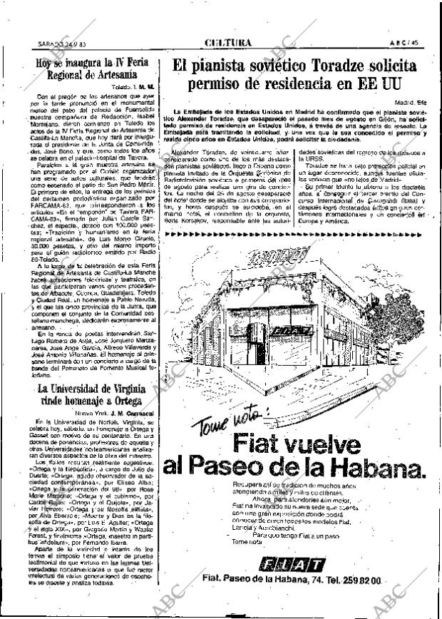 ABC MADRID 24-09-1983 página 45