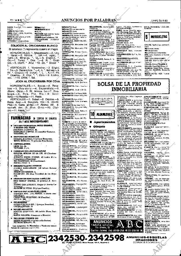 ABC MADRID 26-09-1983 página 72