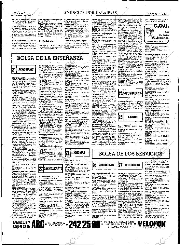 ABC MADRID 07-10-1983 página 92