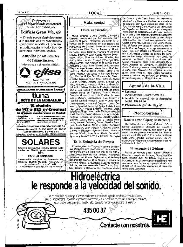 ABC MADRID 31-10-1983 página 28