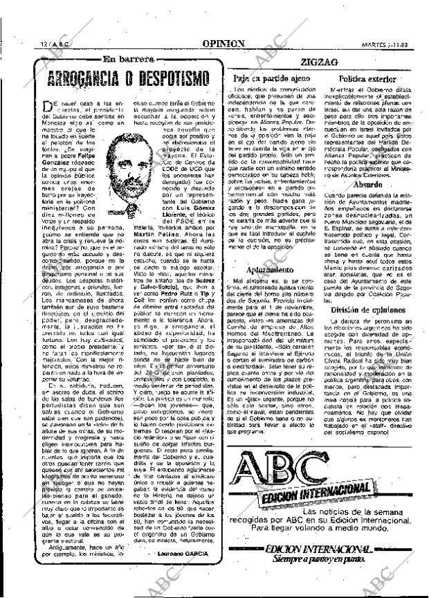 ABC MADRID 01-11-1983 página 12