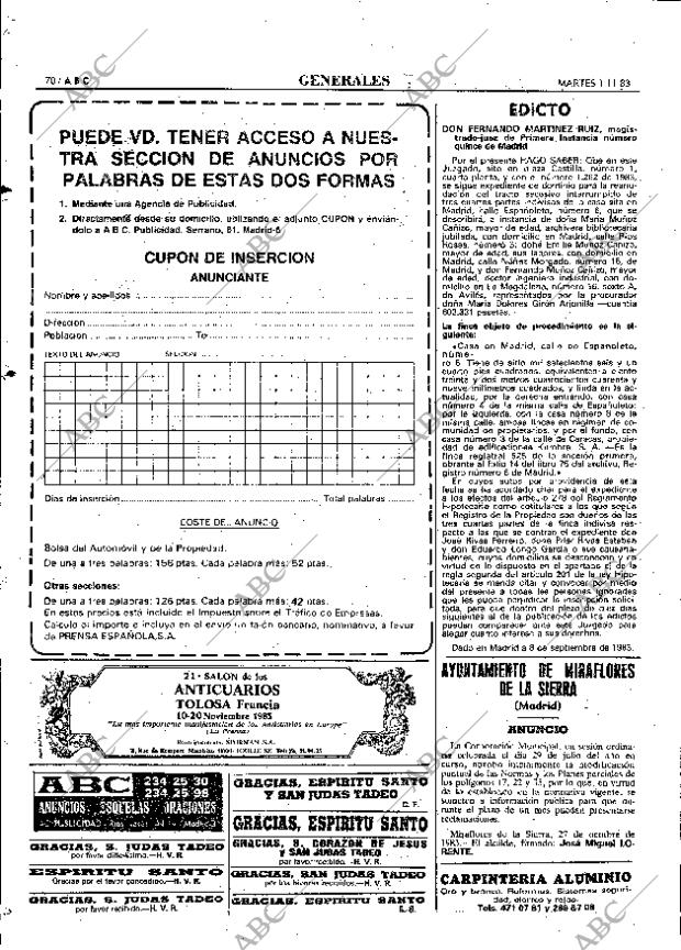 ABC MADRID 01-11-1983 página 70