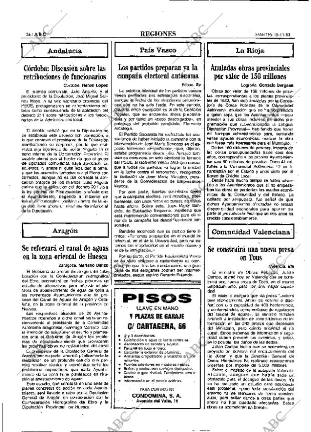 ABC MADRID 15-11-1983 página 26