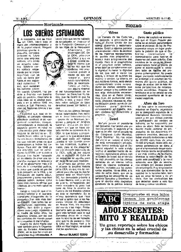ABC MADRID 16-11-1983 página 16