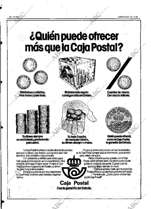 ABC MADRID 16-11-1983 página 64