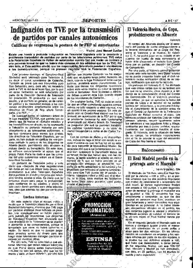 ABC MADRID 16-11-1983 página 67
