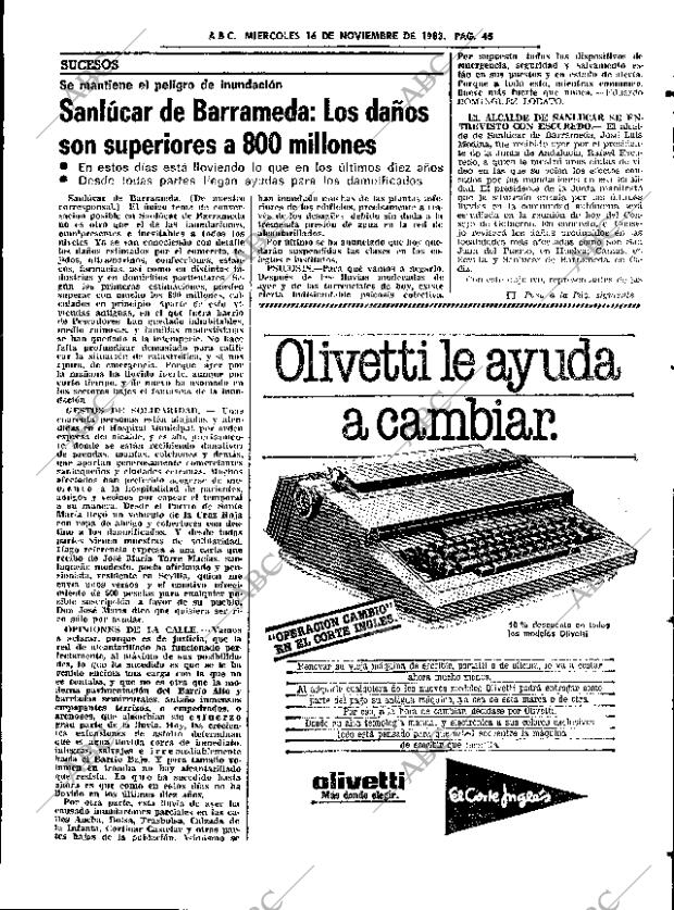 ABC SEVILLA 16-11-1983 página 45