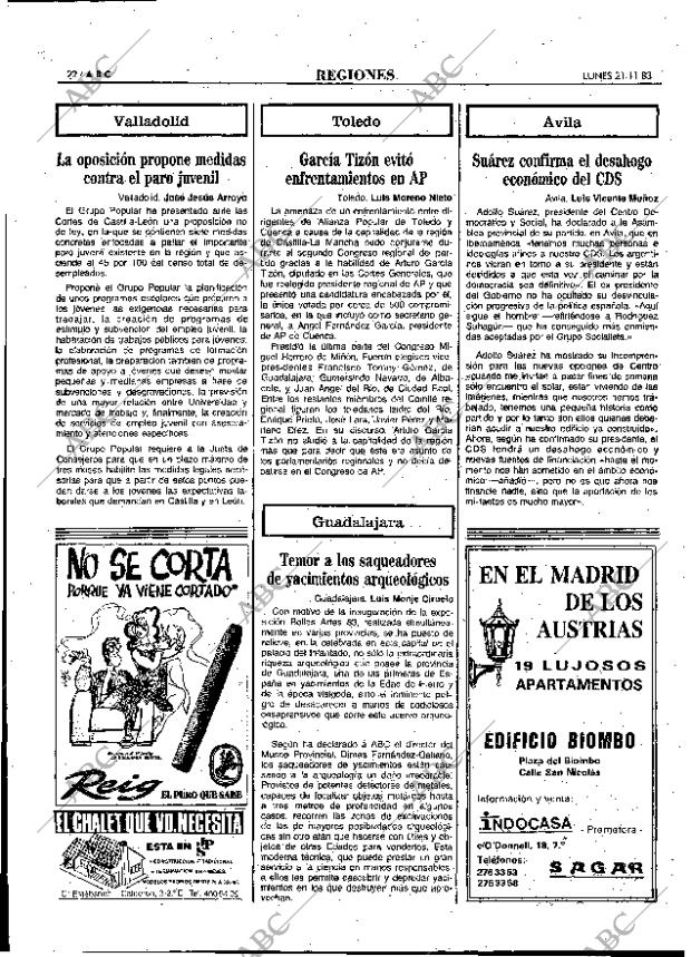 ABC MADRID 21-11-1983 página 22