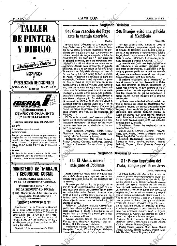 ABC MADRID 21-11-1983 página 44