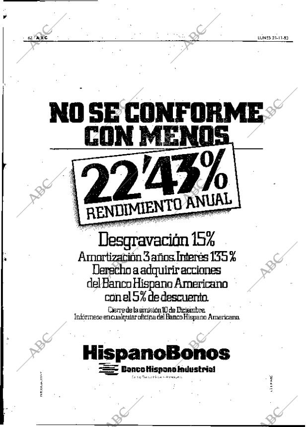 ABC MADRID 21-11-1983 página 62