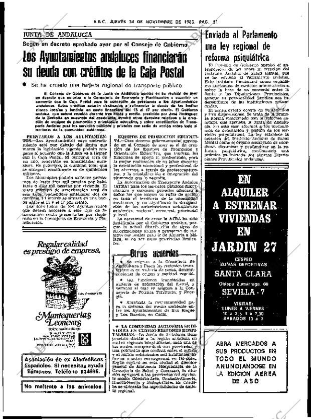 ABC SEVILLA 24-11-1983 página 21
