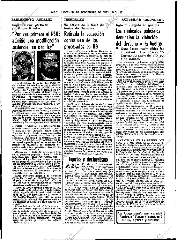 ABC SEVILLA 24-11-1983 página 22