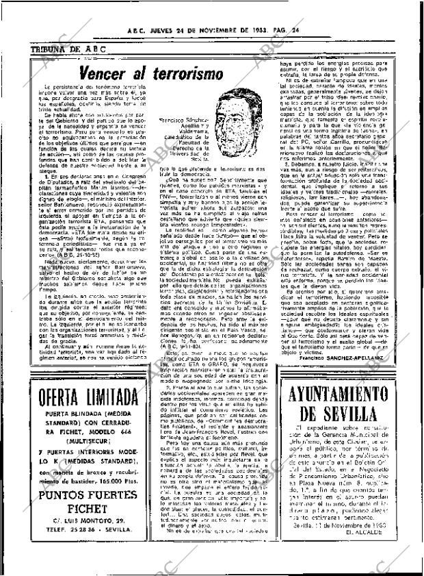ABC SEVILLA 24-11-1983 página 24
