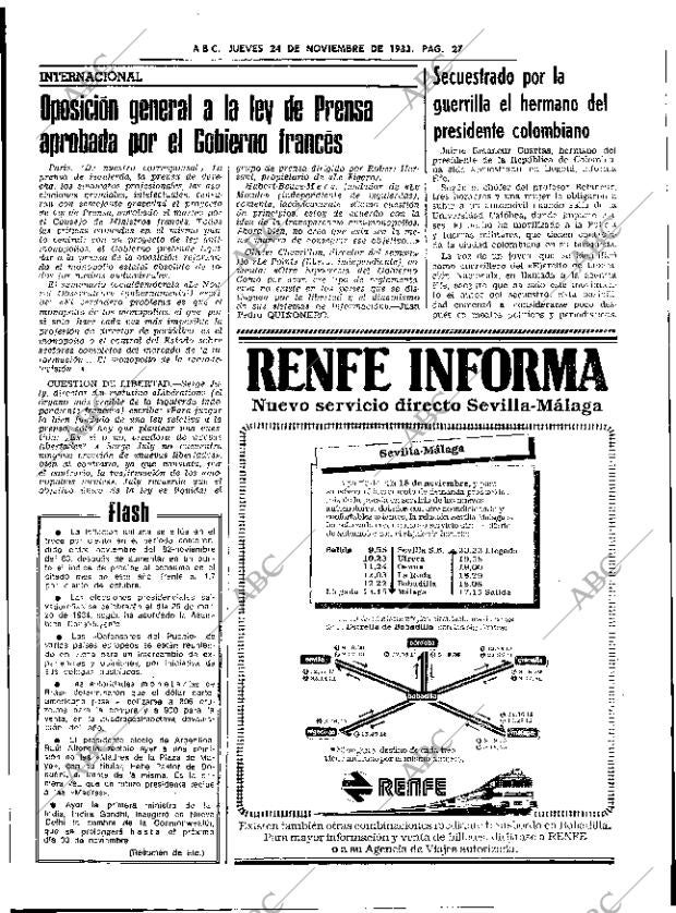 ABC SEVILLA 24-11-1983 página 27