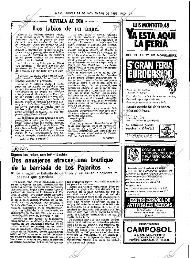 ABC SEVILLA 24-11-1983 página 37