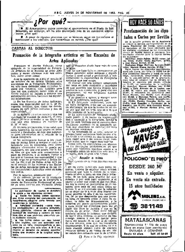 ABC SEVILLA 24-11-1983 página 45