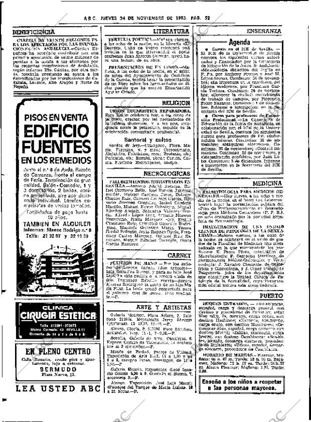 ABC SEVILLA 24-11-1983 página 52