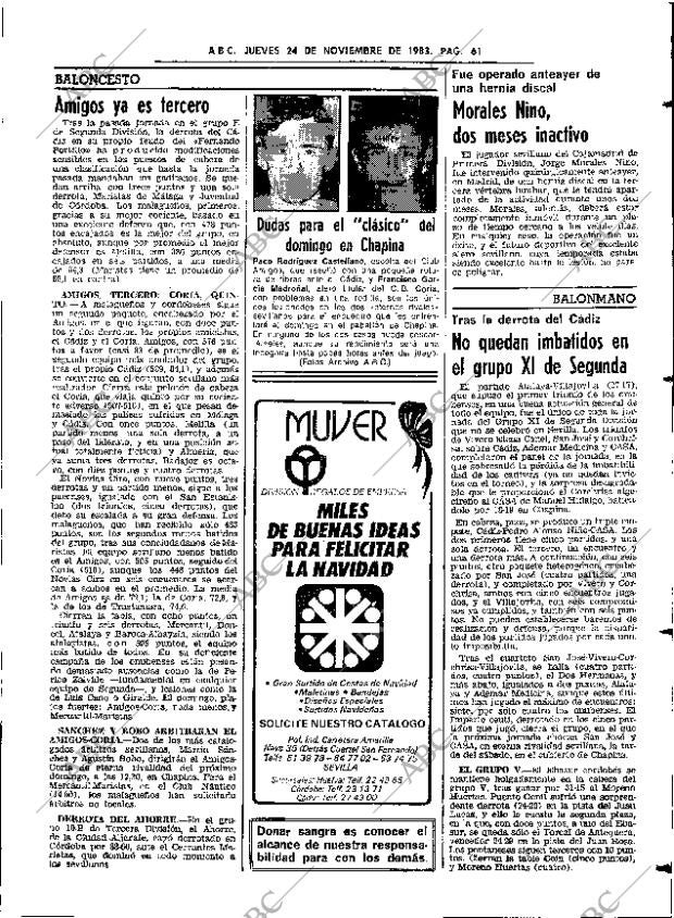 ABC SEVILLA 24-11-1983 página 61