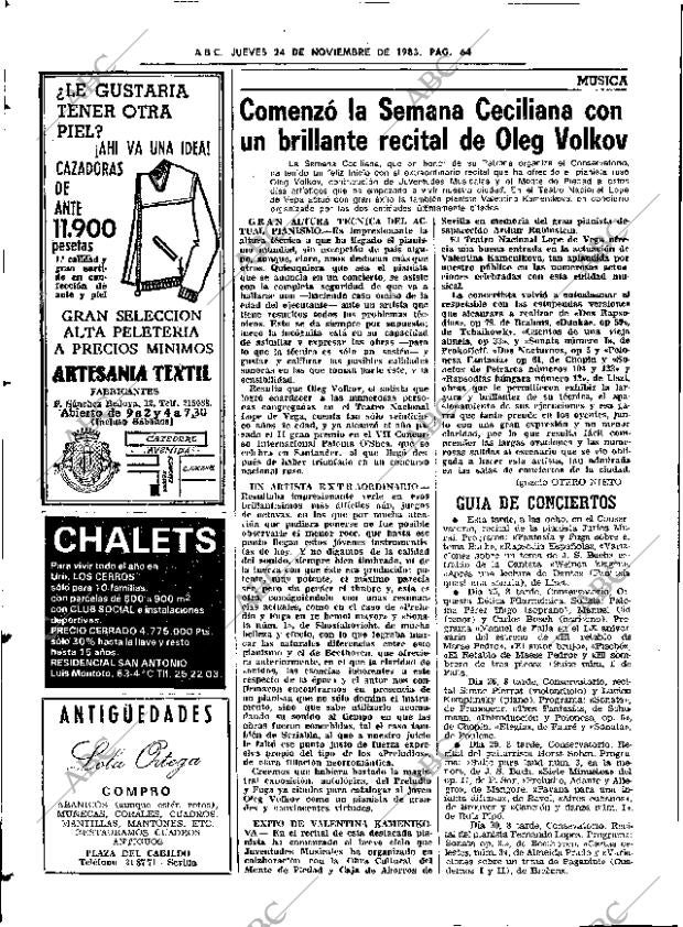 ABC SEVILLA 24-11-1983 página 64