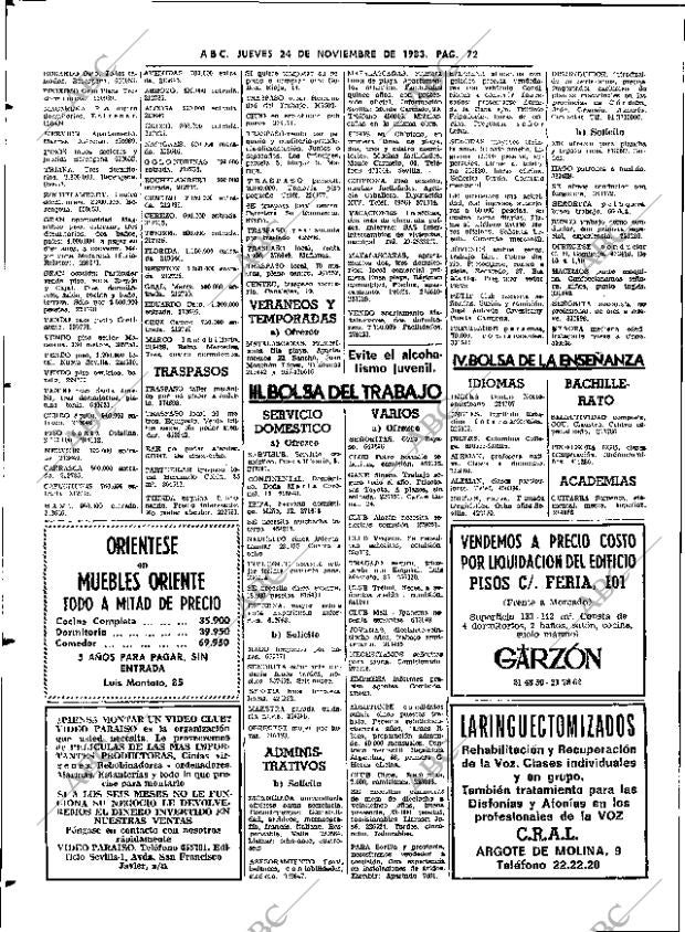 ABC SEVILLA 24-11-1983 página 72