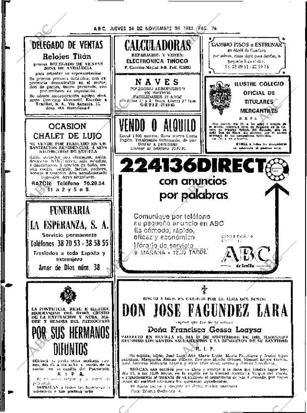 ABC SEVILLA 24-11-1983 página 76