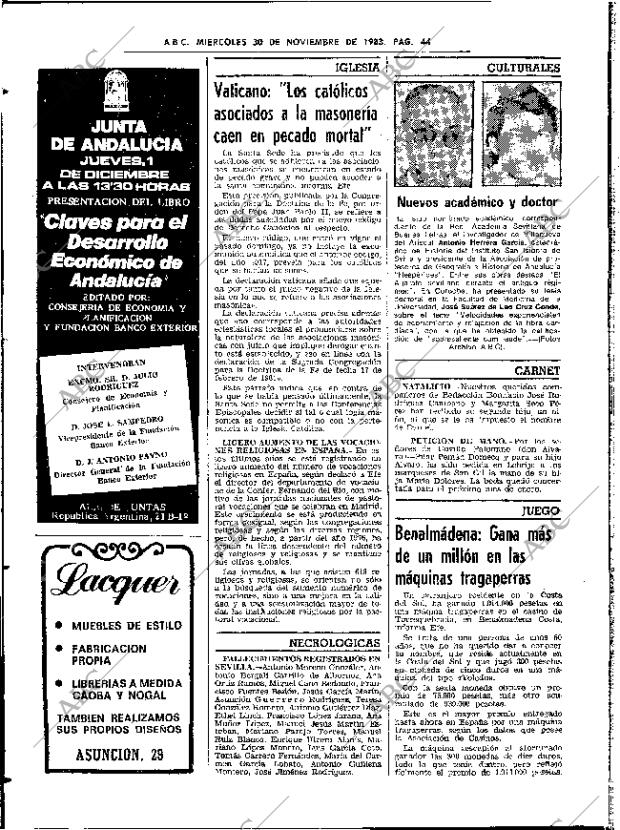 ABC SEVILLA 30-11-1983 página 44