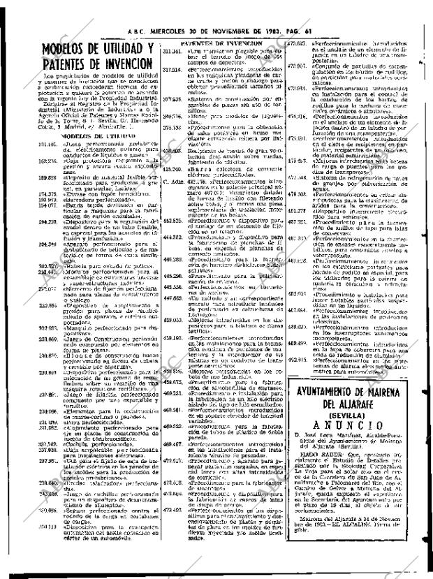 ABC SEVILLA 30-11-1983 página 61