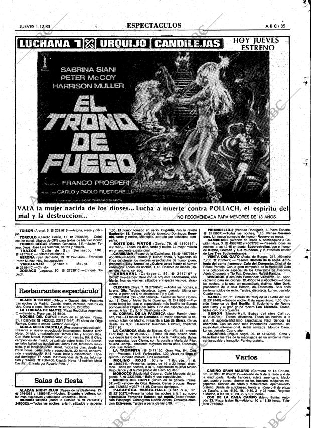 ABC MADRID 01-12-1983 página 85