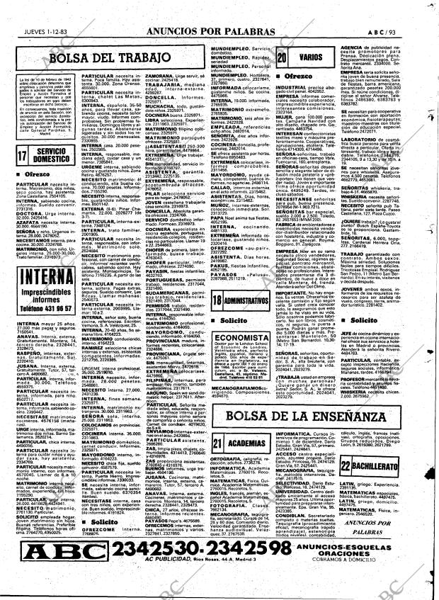 ABC MADRID 01-12-1983 página 93