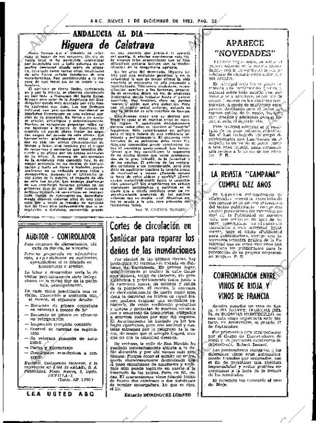 ABC SEVILLA 01-12-1983 página 25