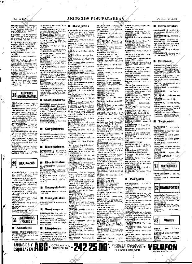 ABC MADRID 02-12-1983 página 84