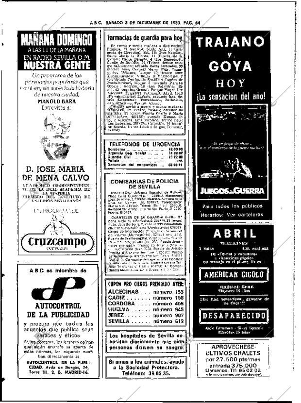 ABC SEVILLA 03-12-1983 página 64