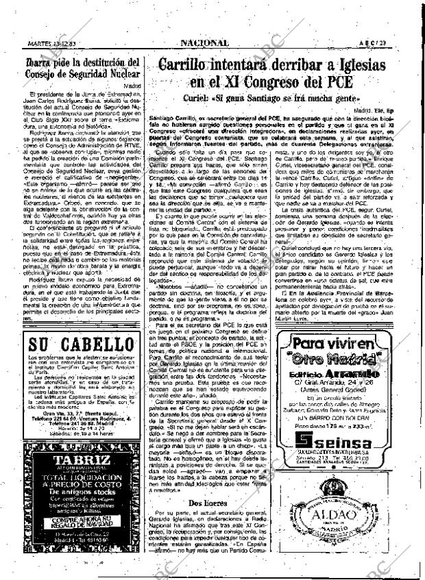 ABC MADRID 13-12-1983 página 23