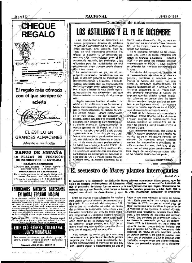 ABC MADRID 15-12-1983 página 26