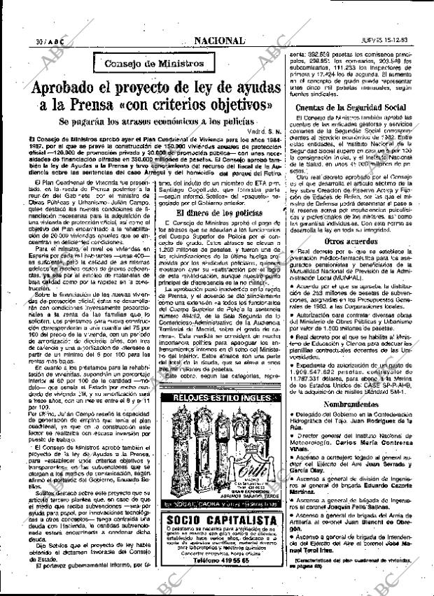 ABC MADRID 15-12-1983 página 30