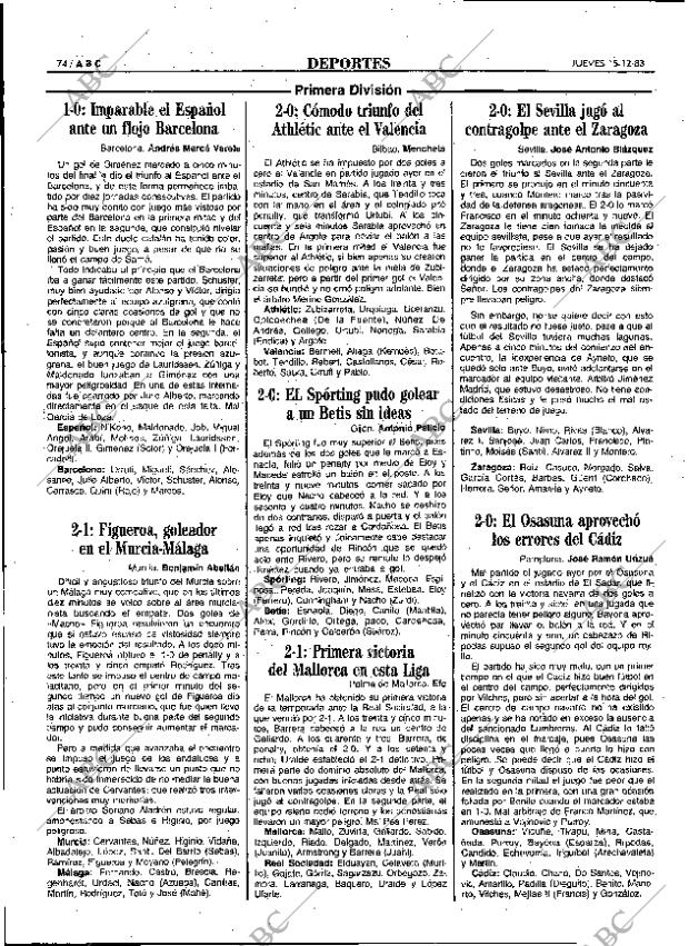 ABC MADRID 15-12-1983 página 74