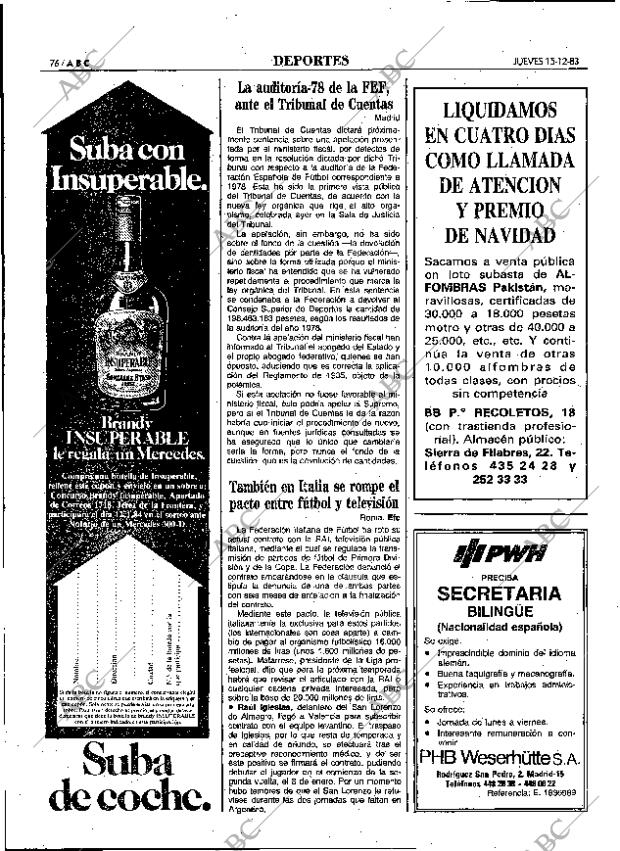 ABC MADRID 15-12-1983 página 76