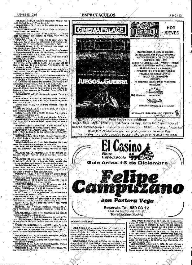 ABC MADRID 15-12-1983 página 83