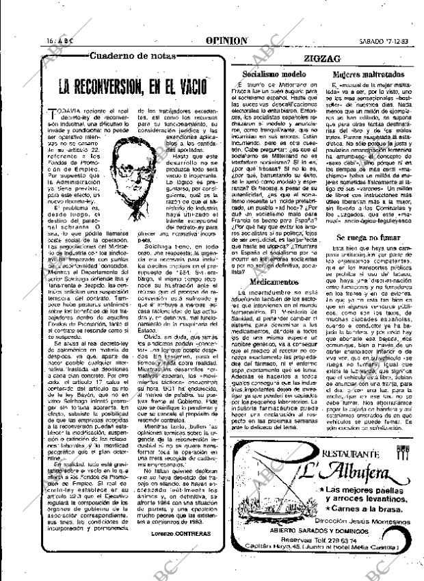 ABC MADRID 17-12-1983 página 16