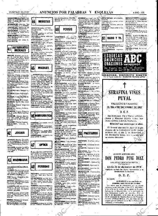 ABC MADRID 18-12-1983 página 105
