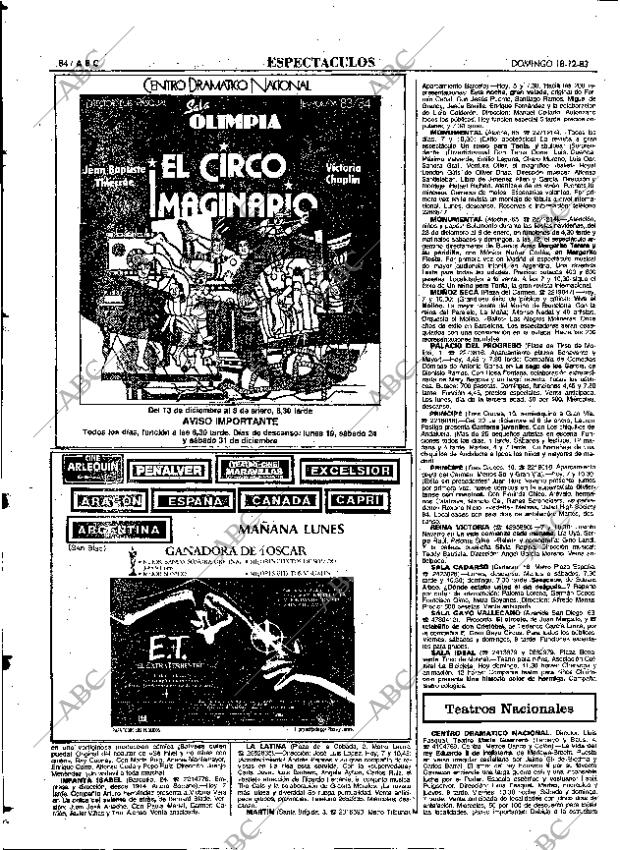 ABC MADRID 18-12-1983 página 84