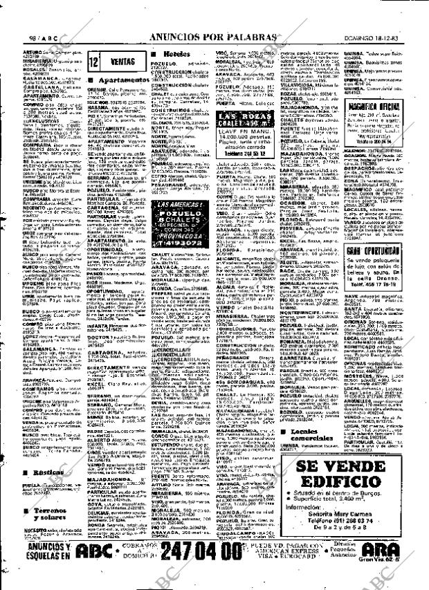 ABC MADRID 18-12-1983 página 98