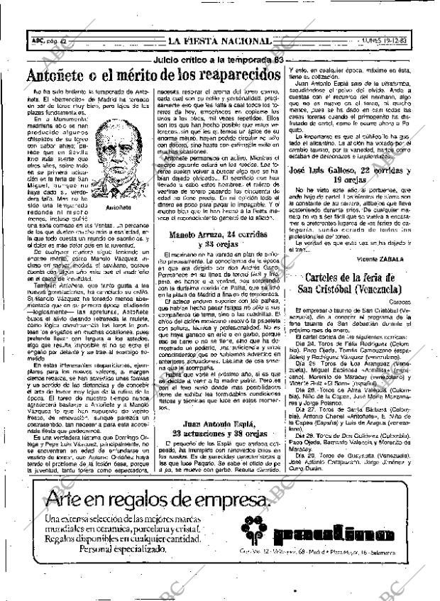 ABC MADRID 19-12-1983 página 42