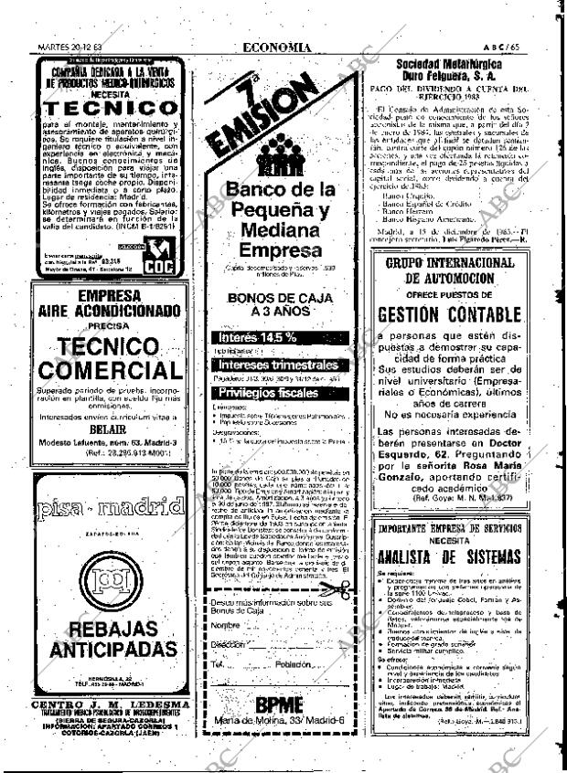 ABC MADRID 20-12-1983 página 65