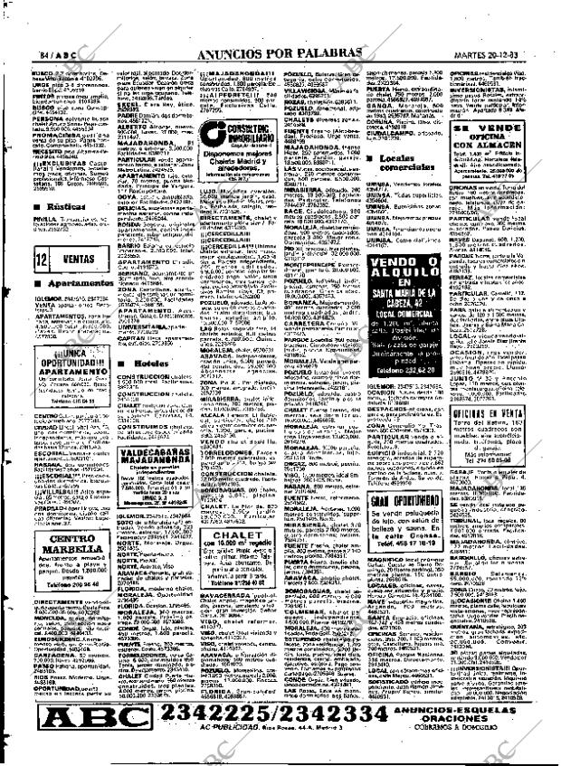 ABC MADRID 20-12-1983 página 84