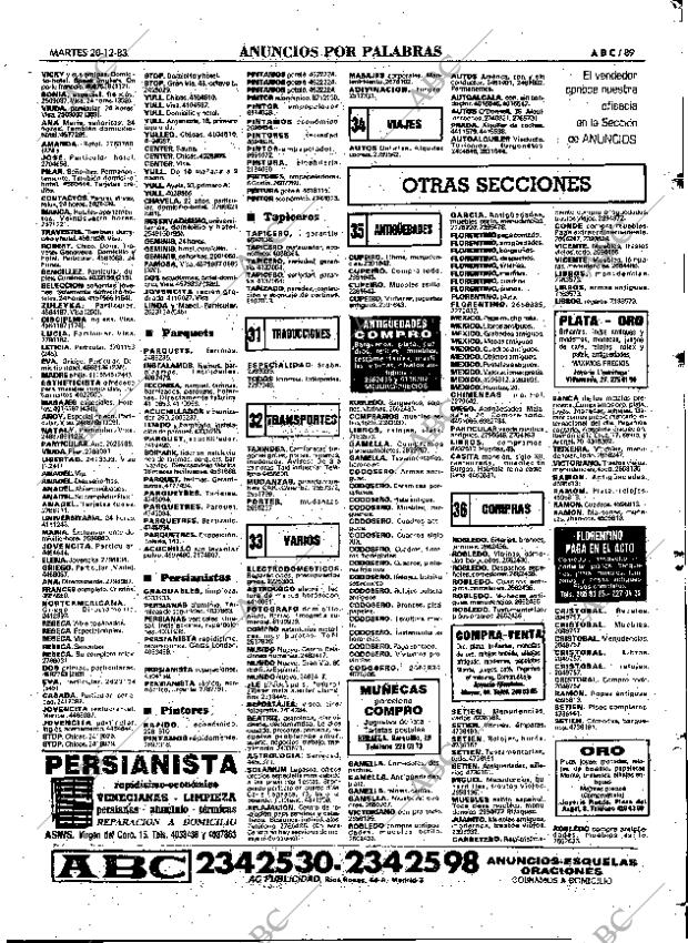 ABC MADRID 20-12-1983 página 89