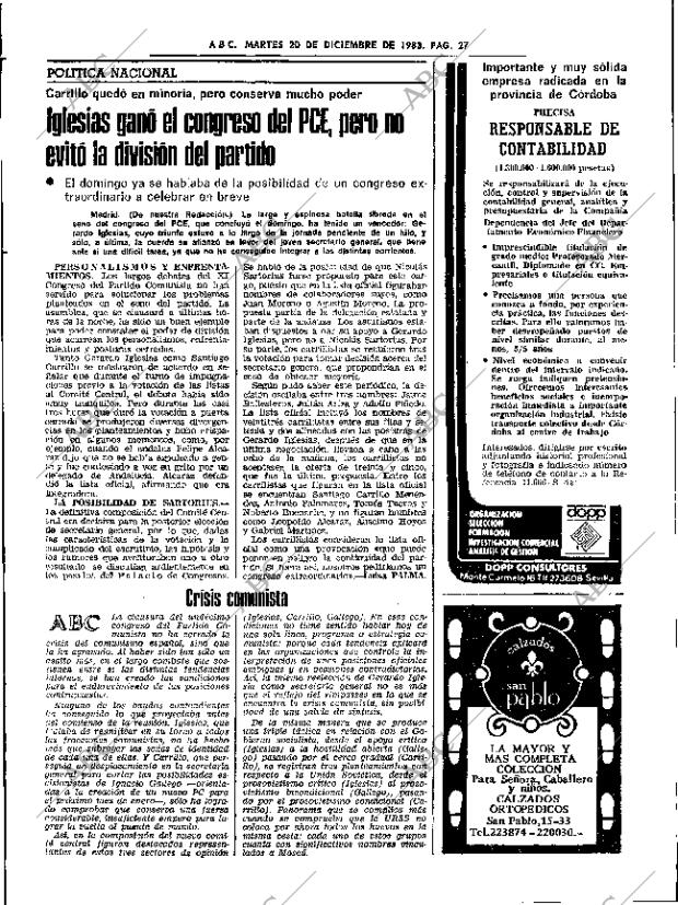 ABC SEVILLA 20-12-1983 página 27